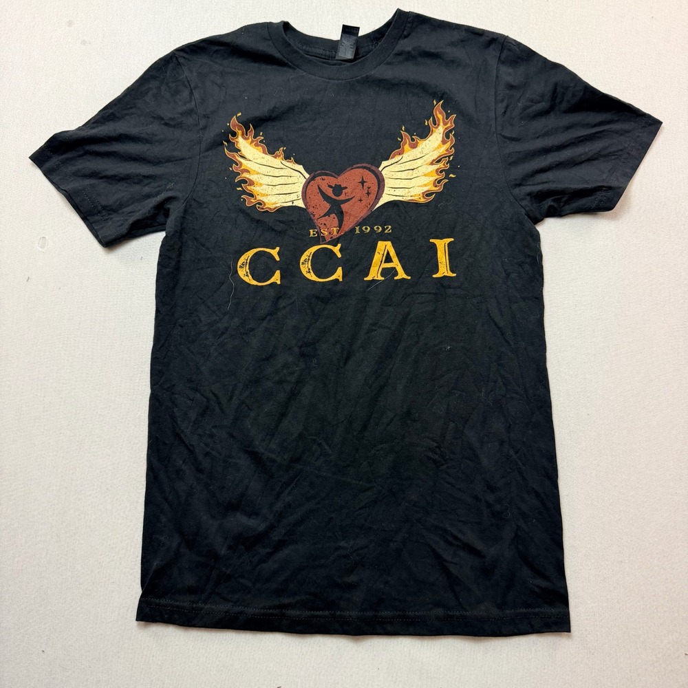 Gildan T-Shirt Men Small Black Excellent CCAI 2022 Journey of Love Graphic Tee